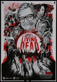 6m847 YEAR OF THE LIVING DEAD 1sh '13 wonderful art of George Romero & zombies by Gary Pullin!