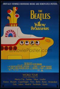 6m848 YELLOW SUBMARINE advance DS 1sh R1999 psychedelic art of Beatles John, Paul, Ringo & George!