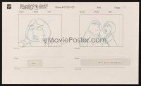 6p102 FAMILY GUY animation art '00s cartoon storyboard pencil drawing of angry Lois & sad Peter!