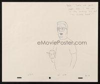 6p113 KING OF THE HILL animation art '00s cartoon pencil drawing of angry Hank holding beer!