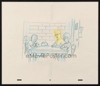 6p116 KING OF THE HILL animation art '00s cartoon pencil drawing of Hank & Peggy with Cotton!