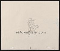 6p127 MINNIE MOUSE animation art '70s Disney, great cartoon pencil drawing of her dancing!