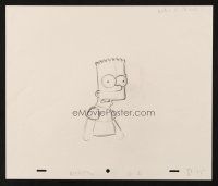 6p085 SIMPSONS animation art '00s Matt Groening, cartoon pencil drawing of Bart from the front!