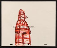 6p087 SIMPSONS animation art '00s Matt Groening, cartoon pencil drawing of Grandpa Abe standing!