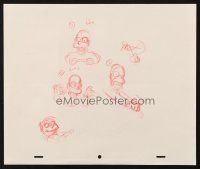 6p074 SIMPSONS animation art '00s Groening, cartoon pencil drawing of Homer scared & driving!