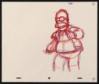 6p088 SIMPSONS animation art '00s Matt Groening, cartoon pencil drawing of happy Homer!