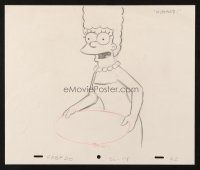 6p093 SIMPSONS animation art '00s Matt Groening, cartoon pencil drawing of Marge holding platter!