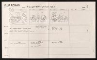 6p098 SIMPSONS 12 pieces of animation art '00s cartoon storyboard with whole family & more!