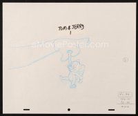 6p130 TOM & JERRY animation art '90s cartoon pencil drawing of Jerry held by Tom's hand!