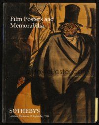 6p059 SOTHEBY'S LONDON 09/17/98 English auction catalog '98 Film Posters and Memorabilia!