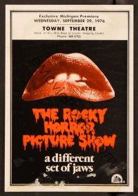 6p019 ROCKY HORROR PICTURE SHOW herald '75 classic close up lips image, a different set of jaws!