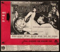 6p462 BLONDE BAIT pressbook '56 full-length sexy smoking bad girl Beverly Michaels is a silken trap!