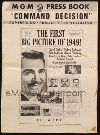 6p502 COMMAND DECISION pressbook '48 Clark Gable, Walter Pidgeon, Van Johnson, Brian Donlevy