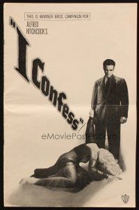 6p638 I CONFESS pressbook '53 Alfred Hitchcock, Montgomery Clift, Anne Baxter!