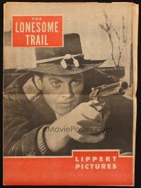 6p682 LONESOME TRAIL pressbook '55 super close up of cowboy John Agar aiming his gun!