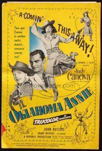 6p752 OKLAHOMA ANNIE pressbook '51 artwork of Judy Canova, Queen of the Cowgirls, Hirschfeld art!