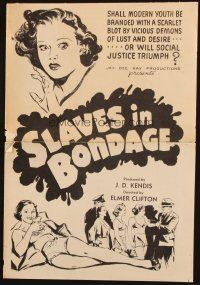 6p834 SLAVES IN BONDAGE pressbook R40s art of an innocent girl tricked into a life of shame!
