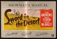 6p864 SWORD IN THE DESERT pressbook '49 Dana Andrews, their story is written in the burning sands!