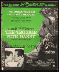 6p885 TROUBLE WITH HARRY pressbook'55 Alfred Hitchcock, Edmund Gwenn, Forsythe & Shirley MacLaine