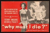6p920 WHY MUST I DIE pressbook '60 extreme close-up of sexy Terry Moore & Debra Paget!