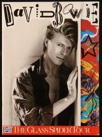 6p158 DAVID BOWIE music concert souvenir program book '87 cool die-cut front & back covers!