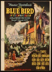 6p006 BLUE BIRD mini WC '40 art of tiny Shirley Temple standing before huge castle!