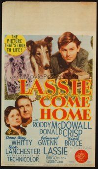 6p007 LASSIE COME HOME mini WC '43 great image of young Roddy McDowall & his beloved Collie!