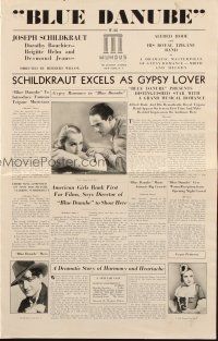 6p467 BLUE DANUBE pressbook '32 Joseph Schildkraut as Brigitte Helm's gypsy lover!