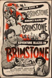 6p475 BRIMSTONE pressbook '49 Rod Cameron, Walter Brennan, pretty Lorna Gray, cowboy western!