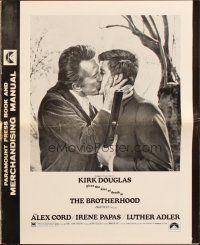 6p477 BROTHERHOOD pressbook '68 Kirk Douglas gives the kiss of death to Alex Cord!