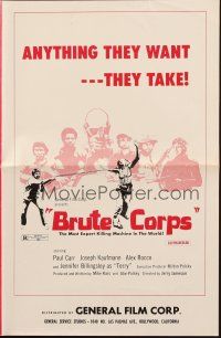 6p480 BRUTE CORPS pressbook '71 the most expert killing machine in the world takes what it wants!