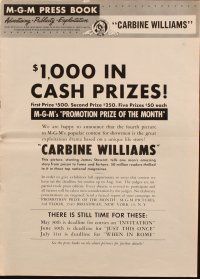 6p486 CARBINE WILLIAMS pressbook '52 James Stewart, Jean Hagen, Wendell Corey