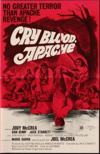 6p509 CRY BLOOD APACHE pressbook '70 Jody McCrea, artwork of Apache Native Americans!