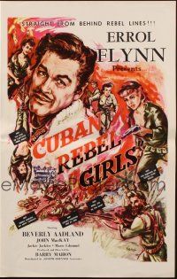 6p511 CUBAN REBEL GIRLS pressbook '59 Barry Mahon directed, art of Errol Flynn & bad girls w/guns!