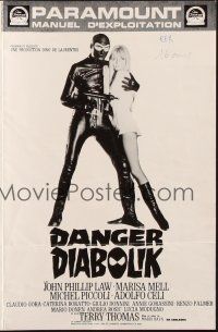 6p514 DANGER: DIABOLIK French pressbook '68 Mario Bava, John Phillip Law & sexy Marisa Mell!