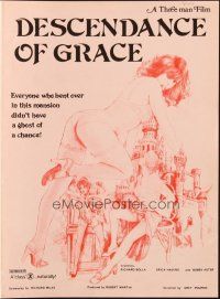 6p524 DESCENDANCE OF GRACE pressbook '74 everyone who bent over didn't have a ghost of a chance!