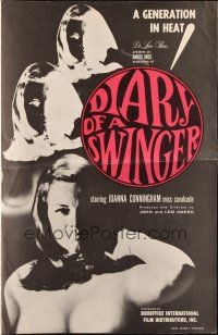 6p533 DIARY OF A SWINGER pressbook '67 sex memoirs of a generation in heat, it's red hot!
