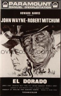 6p547 EL DORADO French pressbook '66 John Wayne, Robert Mitchum, directed by Howard Hawks!