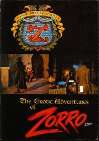 6p555 EROTIC ADVENTURES OF ZORRO pressbook '72 sexy rated Z masked hero, great images!