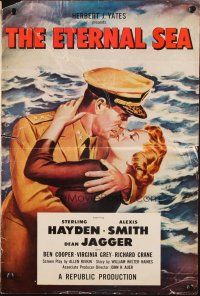 6p557 ETERNAL SEA pressbook '55 art of Sterling Hayden as Admiral John Hoskins & Alexis Smith!