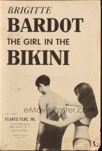 6p602 GIRL IN THE BIKINI pressbook '58 great images of sexy Brigitte Bardot in skimpy swimsuit!