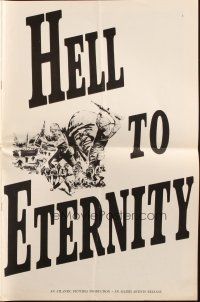 6p624 HELL TO ETERNITY pressbook '60 World War II soldier Jeffrey Hunter, Patricia Owens!
