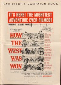 6p634 HOW THE WEST WAS WON pressbook '64 John Ford, Debbie Reynolds, Gregory Peck & all-star cast!