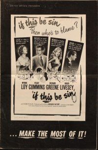 6p643 IF THIS BE SIN pressbook '50 Myrna Loy, Peggy Cummins, if it is, who is to blame!