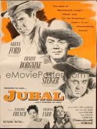 6p655 JUBAL pressbook '56 cowboys Glenn Ford, Ernest Borgnine & Rod Steiger, sexy French & Farr!