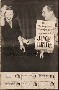6p656 JUNE BRIDE pressbook '48 Bette Davis & Robert Montgomery in the happiest hit of their lives!
