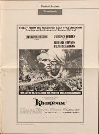6p658 KHARTOUM pressbook '66 Charlton Heston & Laurence Olivier, directed by Basil Dearden!