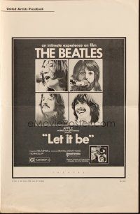6p675 LET IT BE pressbook '70 Beatles, John Lennon, Paul McCartney, Ringo Starr, George Harrison