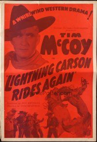 6p677 LIGHTNING CARSON RIDES AGAIN pressbook '38 cowboy Tim McCoy in a whirlwind western drama!