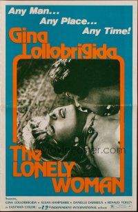 6p681 LONELY WOMAN pressbook '77 Gina Lollobrigida, any man, any place, any time!